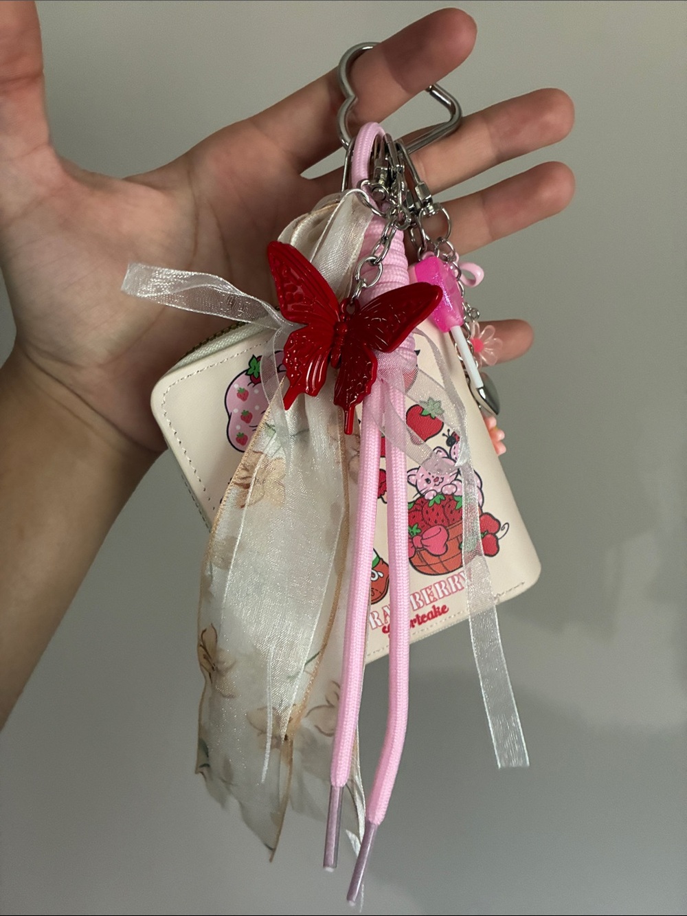 Strawberry Shortcake Wallet Keychain Bag Charm - Picture 2 of 4